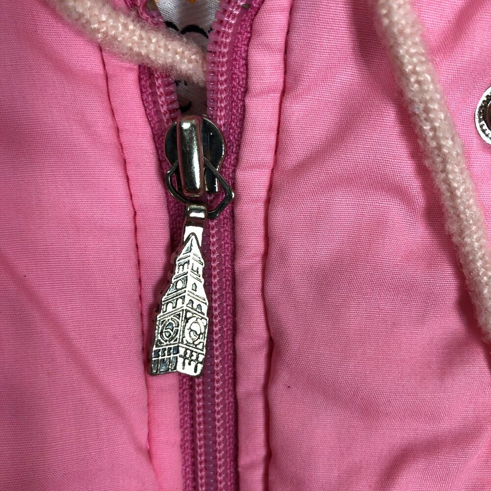 London Fog Vintage 1990's Baby Girl Puffer Coat Pink Zipper Hood Size 24 Months - Picture 9 of 10